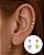 Piercing Australiano Labret em Titânio Mini Flor 6 Zircônias - Imagem 1