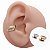 Piercing Argola Folheado Fake Prego Zircônias - Imagem 1