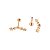 Piercing Labret Cascata em Titânio Estrela com duas Zircônias - Imagem 3