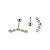 Piercing Labret Cascata em Titânio Estrela com duas Zircônias - Imagem 4