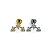 Piercing Labret Cascata Titânio Trinity Zircônia - Imagem 2