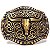 Fivela Country Longhorn 007 - Ouro Velho - Imagem 1