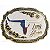 Fivela Country Long Horn Texas 015 - Ouro Velho Branco - Imagem 1