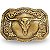 Fivela Country Long Horn 025 - Ouro Velho - Imagem 1