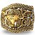 Fivela Country Long Horn Ferradura 045 8x6 - Ouro Velho - Imagem 3