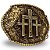 Fivela Country Cruz Tripla 044 7x5 - Ouro Velho - Imagem 1
