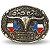 Fivela INFANTIL Country Texas Longhorn 065 5x4 - Envelhecido - Imagem 1