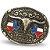 Fivela INFANTIL Country Texas Longhorn 065 5x4 - Envelhecido - Imagem 3