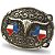 Fivela INFANTIL Country Texas Longhorn 065 5x4 - Envelhecido - Imagem 1