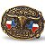 Fivela INFANTIL Country Texas Longhorn 065 5x4 - Ouro Velho - Imagem 1