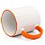 Caneca Branca para Sublimação de Cerâmica com Alça e Borda Laranja - Imagem 2