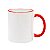 Caneca Branca para Sublimação de Cerâmica com Alça e Borda Vermelha - Imagem 1