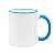 Caneca Branca para Sublimação de Cerâmica com Alça e Borda Azul - Imagem 1