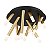 Plafon Manacá Dourado Preto Branco (D)47.5cm 3000K | BD001S - Imagem 1