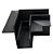 Conector Teto Teto De Embutir Aluminio Preto 8.0Cm X  8.0Cm X  4.77Cm - Imagem 1