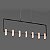 Pendente Led Sky Opus DN37813 Preto  120 x 200cm - Imagem 1