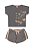 Conjunto Infantil Feminino Blusa Meia Malha e Shorts Moletom TileeSul - Imagem 3