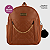 Mochila Feminina Couro Sintetico Reforçada Bolsa De Costas Estilosa Com Correntinha Dourada - Imagem 5