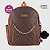 Mochila Feminina Couro Sintetico Reforçada Bolsa De Costas Estilosa Com Correntinha Dourada - Imagem 7