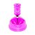 Bebedouro Pelo Longo para Cães Gatos com Garrafa 500ml Rosa - Imagem 2