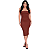 Vestido Midi Tubinho Coladinho Tomara que Caia Bandeau Anarruga - CRISS MARROM - Imagem 4