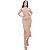 Vestido Midi Nude Elegante com Gola Alta e Fendas Laterais - LALI NUDE - Imagem 4