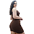 Conjunto feminino top faixa com alças finas + saia colada - JADE CAFÉ - Imagem 2