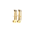 Brinco Ear Hook Meia Argola Banhado a Ouro 18K - Imagem 3