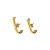 Brinco Ear Hook Meia Argola Banhado a Ouro 18K - Imagem 1