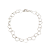 Pulseira com Elos de Coração Banhada a Ródio Branco - Imagem 1