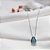 Colar com Pingente Gota Zircônia Azul 60cm - Imagem 1