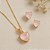 Conjunto Coração Zircônia Rosa Tam 45cm - Imagem 1