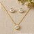 Conjunto Ponto Luz Redondo Banhado a Ouro - Imagem 1