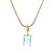 Pingente Retangular Aqua Marinha Ouro 18K - Imagem 1