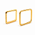 KIt Duo Anéis Quadrados Liso e Fio Torcido Nº 19 Banhado a Ouro 18K - Imagem 1