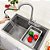 Cuba De Cozinha Inox Quadrada 50x40 De Embutir Para Pia Mesa E Bancada Sowshop SOW73 Aço Escovado - Imagem 2