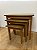 Conjunto de mesa ninho de madeira retangular - Imagem 1