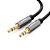 Cabo de Áudio Auxiliar Estéreo Ugreen 3.5mm Macho Conector Banhado a Ouro 2 Metros Preto - Imagem 2