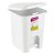 LIXEIRA RETANGULAR 6L C/ PEDAL PLAST BRANCO ATLAS - Imagem 1