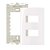 PLACA SLEEK 4X2 2 POSTOS HORIZ SEP BRANCO MARGIRIUS - Imagem 1