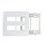 PLACA SLEEK 4X4 4 POSTOS HORIZ SEP BRANCO MARGIRIUS - Imagem 1