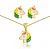 CONJUNTO UNICÓRNIO BANHADO EM OURO 18K CJI761 - Imagem 1
