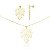 CONJUNTO FOLHAS BANHADO EM OURO 18K CJF-01196 - Imagem 1
