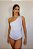 Body Mabel Um Ombro Sem Manga Branco - Imagem 1