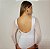 Body Larissa Costas Nuas Manga Longa em Tule Frente Dupla Branco - Imagem 2