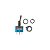 Chave Alavanca ON/ON 6T 3A 250V Metal Azul - Imagem 2