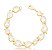 Pulseira Ban. Dourado Pedra Branca Gota 18cm - Imagem 1