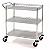 Carrinho serviço em aço C/ 3 prateleiras ajustáveis com rodas - Imagem 1
