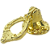 Puxador Argola Redondo Colonial Metal Dourado 2,4x3,7cm - Imagem 3
