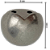 Pezinho Bola em Metal Prata Velho 2x2cm - Imagem 2